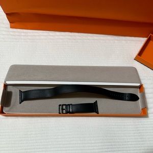 Hermes black Double Tour Watch Strap